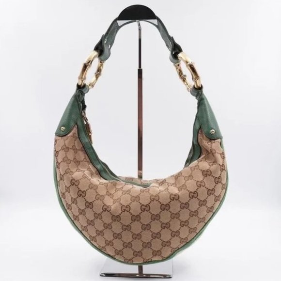 Gucci GG Bamboo Ring Hobo-green & beige - Picture 6 of 15